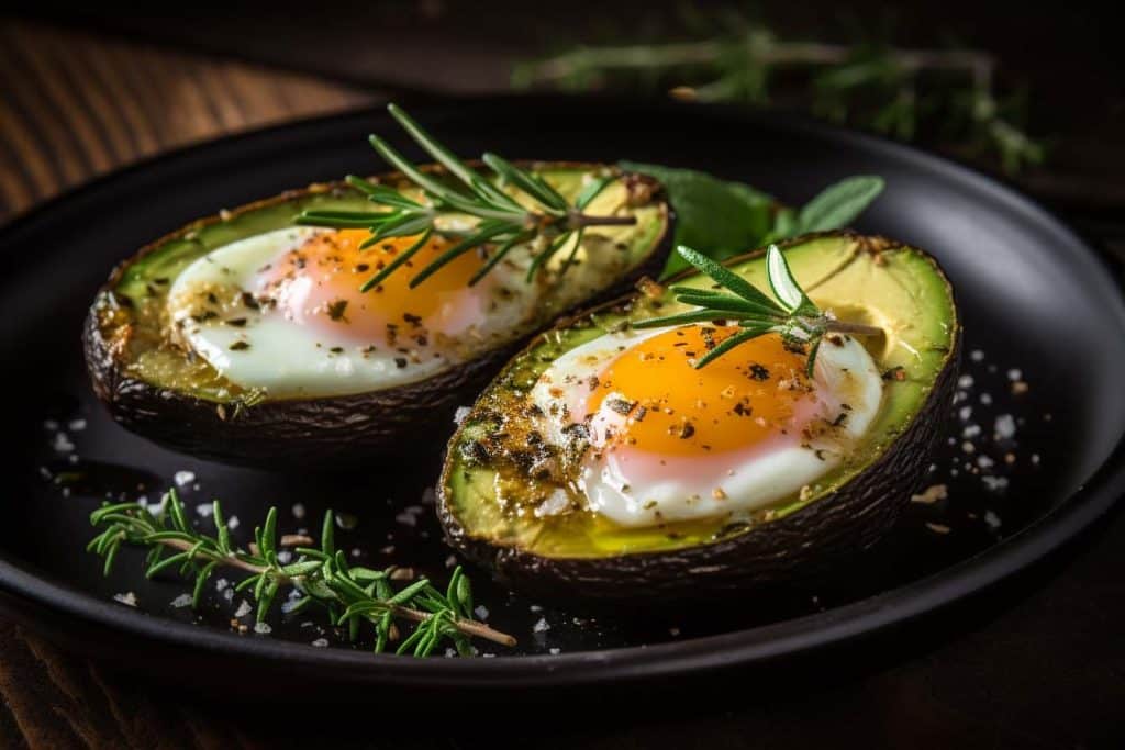 Keto ontbijt, Avocado ei recept, Laag in koolhydraten ontbijt, Gezonde keto recepten, keto avocado ei