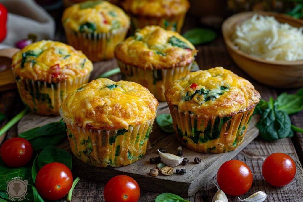 Keto Eimuffins, Gezond Ontbijt, Koolhydraatarm, Spinazie, Cheddar, Cherrytomaten, Rode Paprika, Lente-ui, Snelle Snack, Eiwitrijk, Glutenvrij, gezond keto, keto ontbijt, vegetarisch keto recept, vegetarisch ontbijt