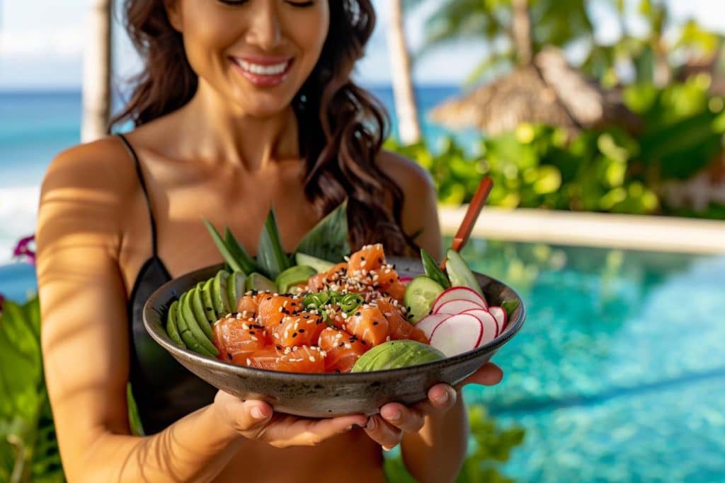 Keto Pokebowl, Zalm Pokebowl, Gezonde Maaltijd, Sesamzaadjes, Keto, Zalm, Pokebowl, Verse Ingrediënten, Gezonde Vetten, Koolhydraatarm, Pokebowlmix, Avocado, Edamame, Keto Zalm Pokebowl Keto Pokebowl Recept