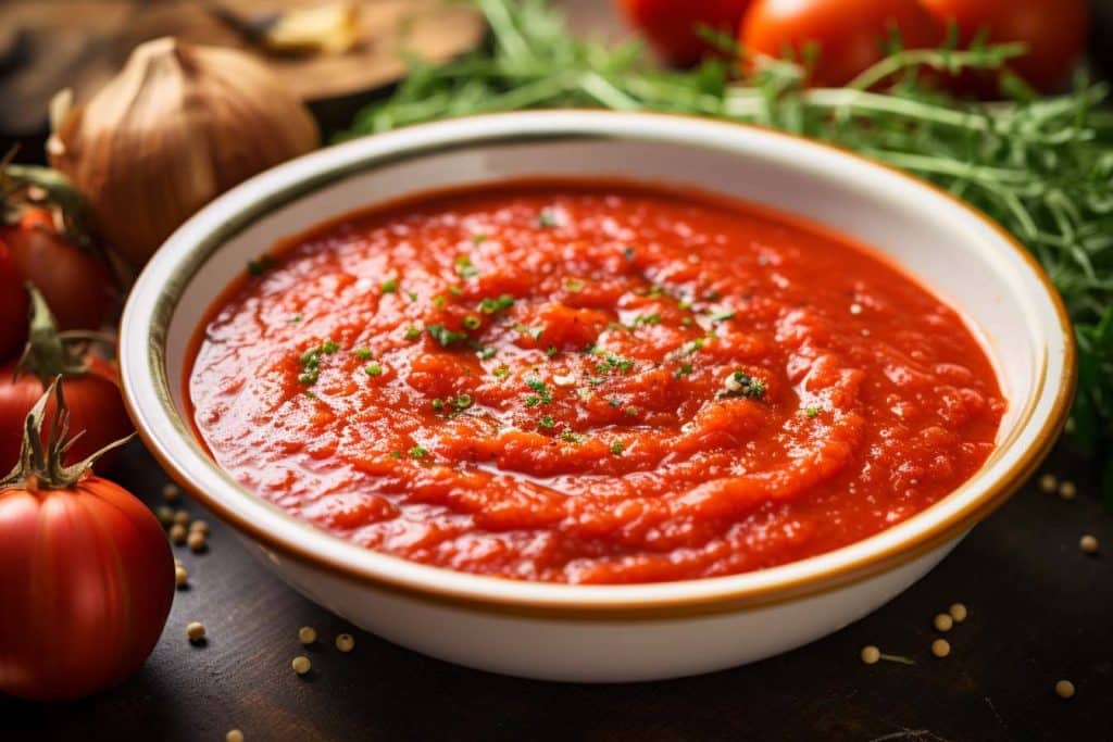 Keto tomatensaus, Snelle passata saus, Keto sausrecepten, Lage koolhydraten tomatensaus, Eenvoudige keto sauzen, Passata en kruidensaus, Keto diner ideeën, Mediterrane keto saus, Knoflook tomatensaus, Keto keuken essentials, Gezonde saus opties, Keto maaltijdbegeleiders, Keto kooktips, Verse tomatensaus keto, Saus voor courgetti