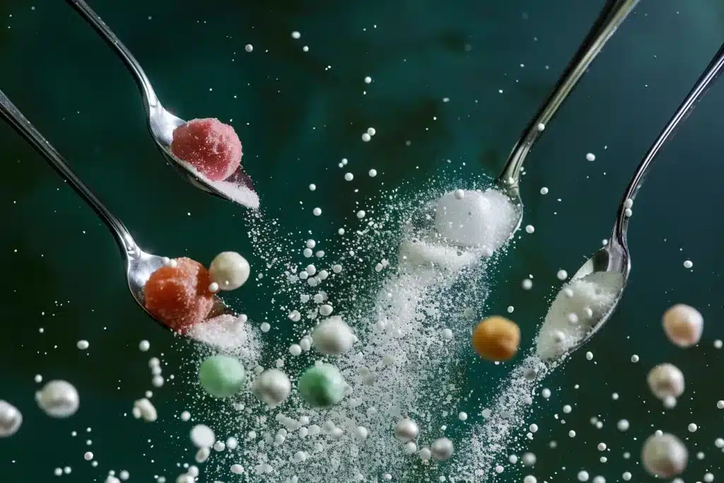 keto vriendelijke zoetstoffen, keto zoetstoffen, erythritol, stevia, suikeralcoholen, koolhydraten in zoetstoffen, natuurlijke zoetstoffen, polyolen keto