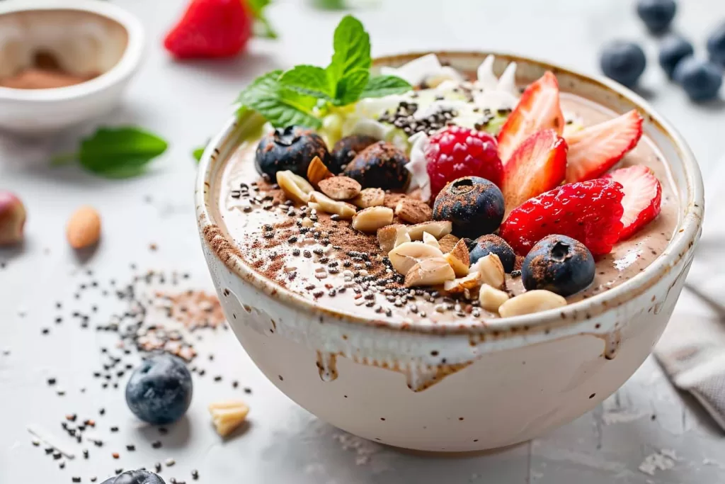 Keto Smoothie Bowl, Koude Koffie, Avocado Recept, Roomkaas Smoothie, Chiazaad Energieboost, Gezonde Zoetstof Opties, smoothiebowl, keto koffie smoothie bowl, keto koffie smoothie, keto smoothie, lowcarb smoothie, koolhydraatarme smoothie bowl, keto ontbijt