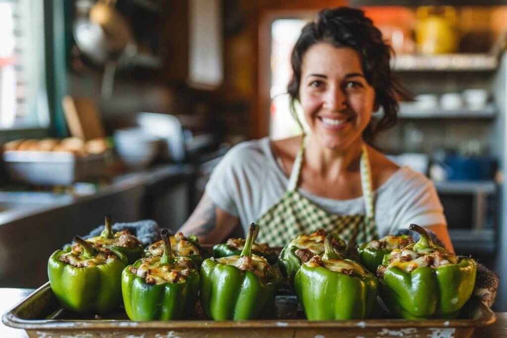 gevulde paprika's, gehakt en courgette, keto recept, gezonde lunch, koolhydraatarm, makkelijke maaltijd, ovengebakken gerechten, gevulde paprika met gehakt