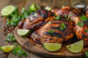 Jamaicaanse Jerk Chicken, gezond recept, kippenbouten, keto vriendelijk, zonder suiker, barbecue recept, Jerk kruidenmix, limoen marinade