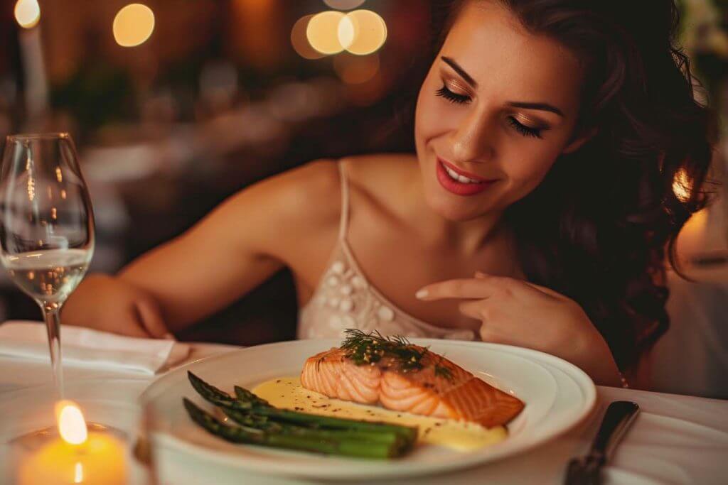 Keto diner, gebakken zalm, asperges, hollandaise saus, Duitse diner, koolhydraatarm diner, gezonde dineropties, keto recepten, diner zonder zout, Duitse keuken, zalm met asperges en hollandaise saus