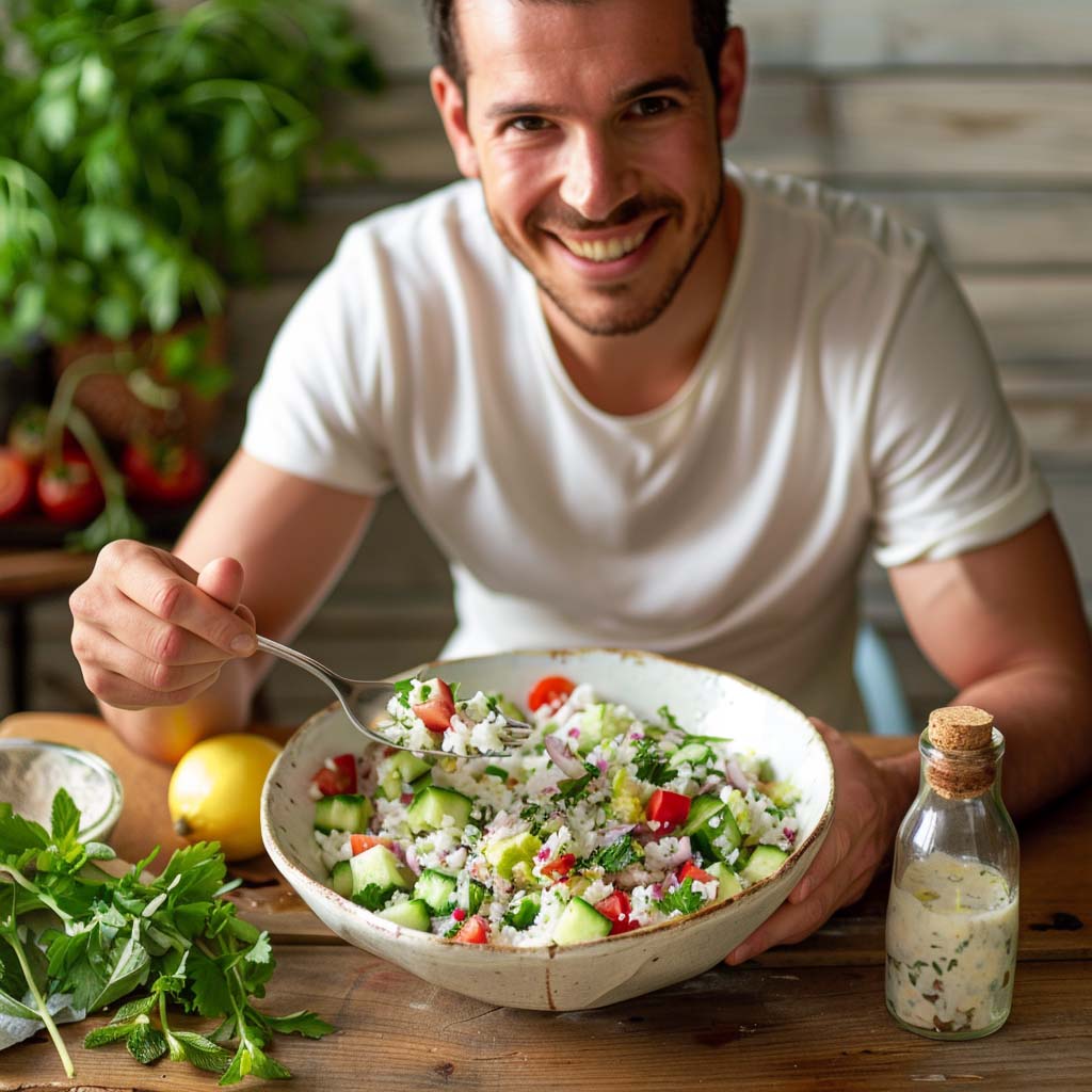 bloemkool taboulé, taboulé, keto salade, gezonde taboulé, bloemkool rijst, verfrissende maaltijd, gezonde keto recepten, tabouleh, tabouleh recept, tabouleh recept libanees, libanese tabouleh recept, keto tabouleh