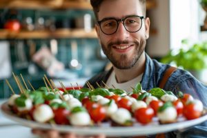 Mini Caprese Spiesjes, Keto Recept, Gezonde Borrelhapjes, Cherry Tomaatjes, Mini Mozzarella, Verse Basilicum, Olijfolie, Balsamicoazijn, keto borrelhapjes, borrelhapjes, borrelhapjes die je van tevoren kunt maken, borrelhapjes maken, snelle koude borrelhapjes, originele borrelhapjes, makkelijke borrelhapjes, lekkere borrelhapjes, italiaanse borrelhapjes, borrelhapjes recepten, vegetarische borrelhapjes