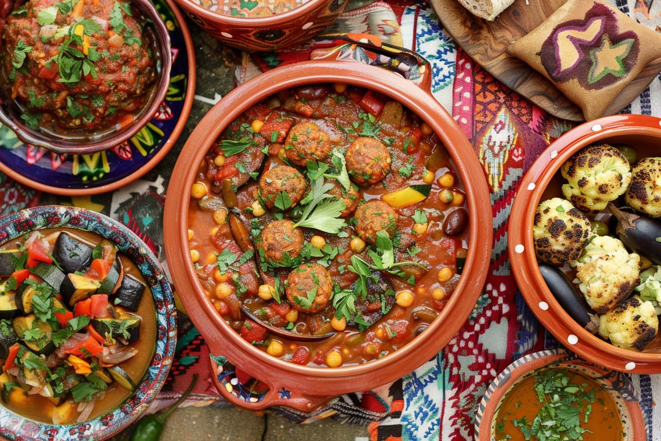 Marokkaanse recepten, Marokkaanse keuken, gezonde Marokkaanse gerechten, keto Marokkaans, visstoofpot, harira soep, tajine recepten, gehaktballetjes, aubergine recepten, bloemkool tabouleh