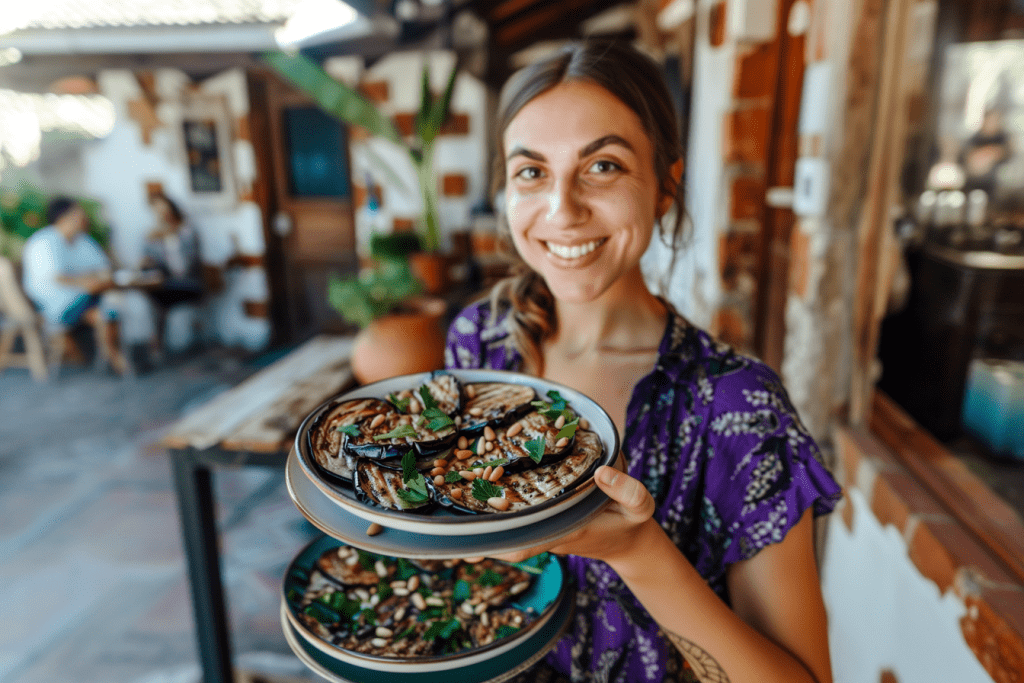 Marokkaanse gegrilde aubergine, tahinisaus, keto recept, gezonde aubergine recepten, vegetarisch, gegrilde groenten, Mediterrane keuken, makkelijke maaltijden, gezonde recepten, gegrilde aubergine marokkaans, koolhydraatarm, marokkaans recept, marokkaans keto recept, gegrilde aubergine