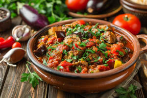 Marokkaanse Aubergine Tajine, gezonde tajine, zoutloos recept, keto tajine, vegetarische tajine, aubergine recept, tajine bereiden, groente stoofpot, Noord-Afrikaanse keuken, aubergine, marokkaanse aubergine, marokkaanse aubergine stoof, marokkaanse aubergine recept, aubergine tajine